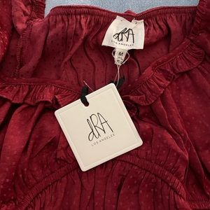 DRA brand maxi dress size M 10 burgundy Swiss dot NWT